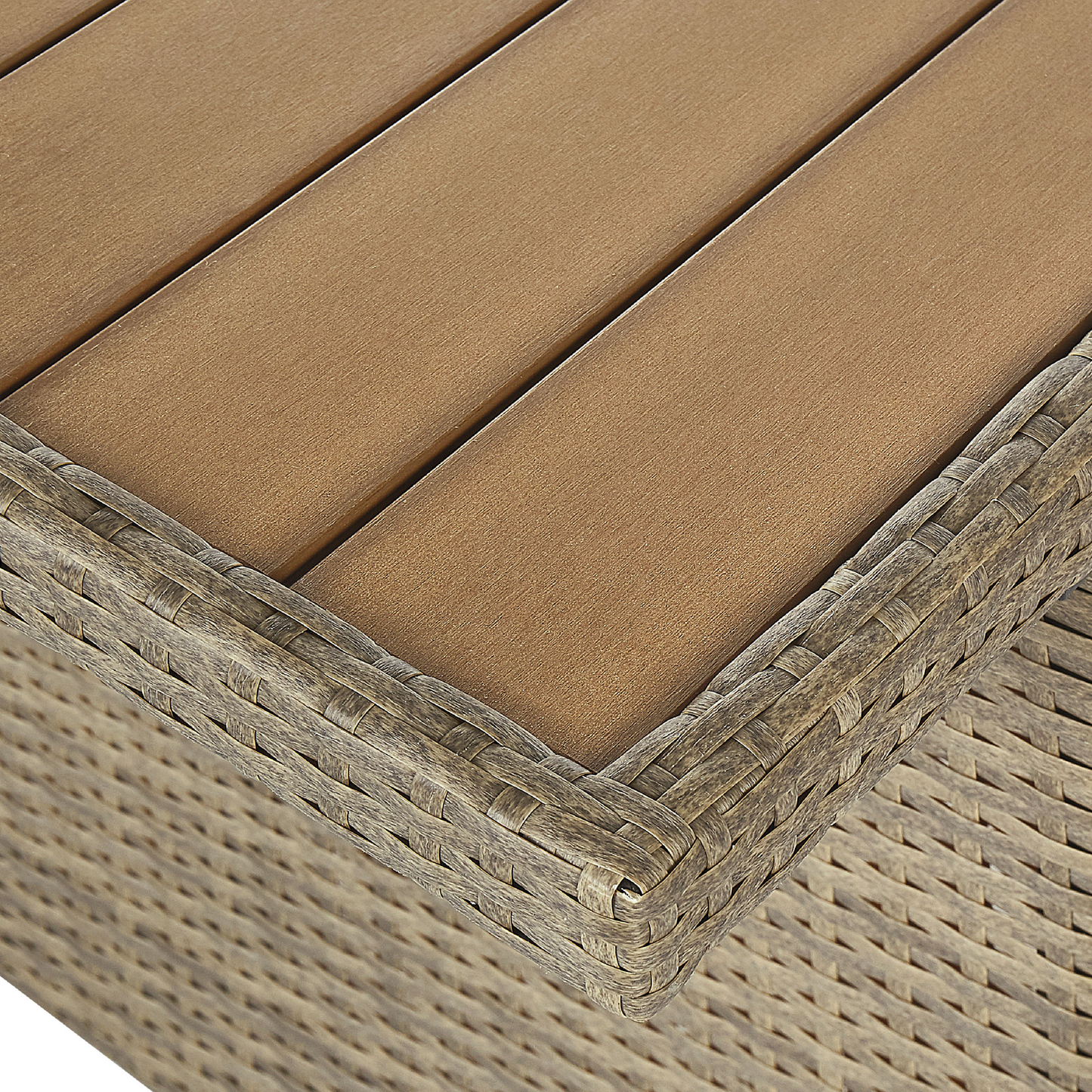 Lounge Set mit Tisch und Ottomane 5-Sitzer FONTI inkl. Kissen Polyrattan Braun