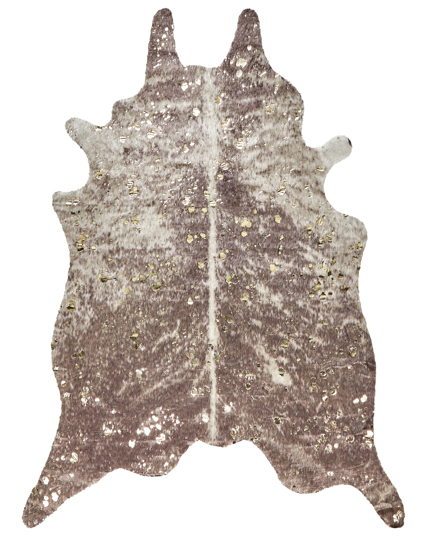 Kunstfell-Teppich Kuh taupe mit goldenen Sprenkeln 150 x 200 cm BOGONG