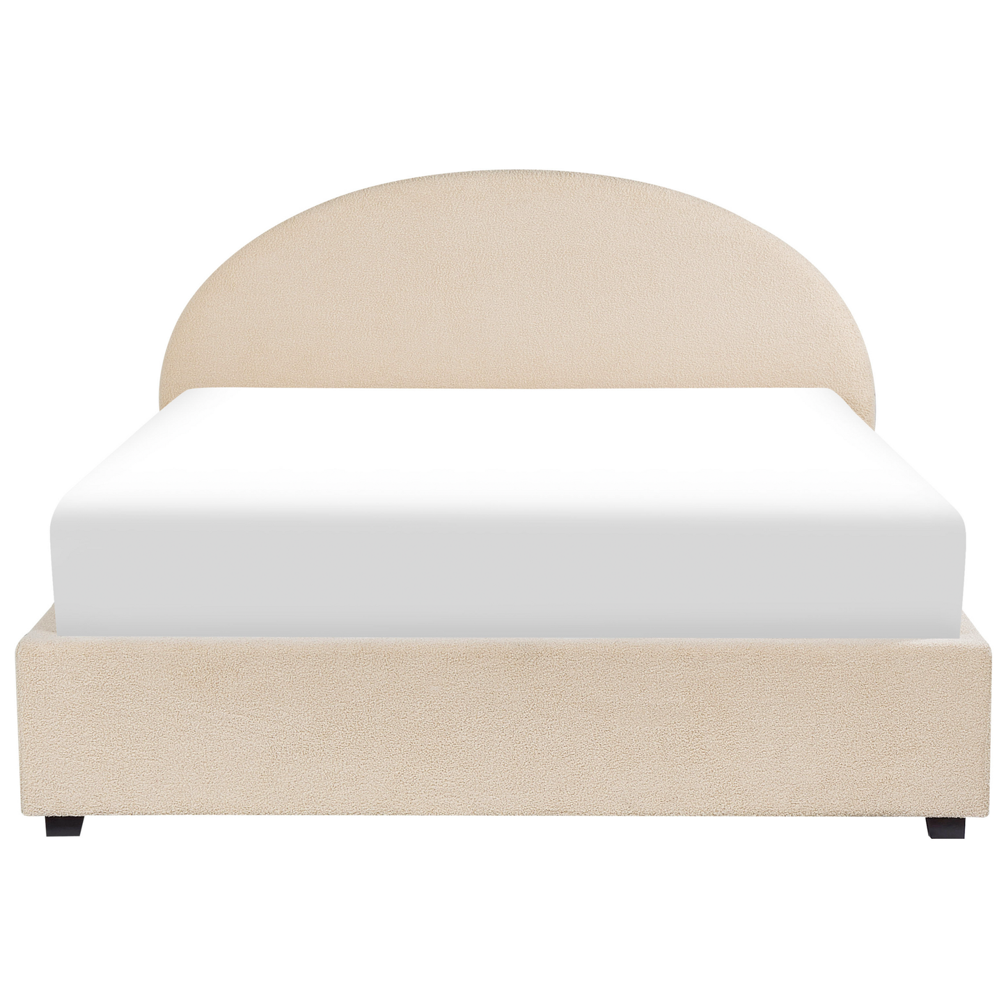 Bett mit Stauraum Bouclé VAUCLUSE 180 x 200 cm Beige