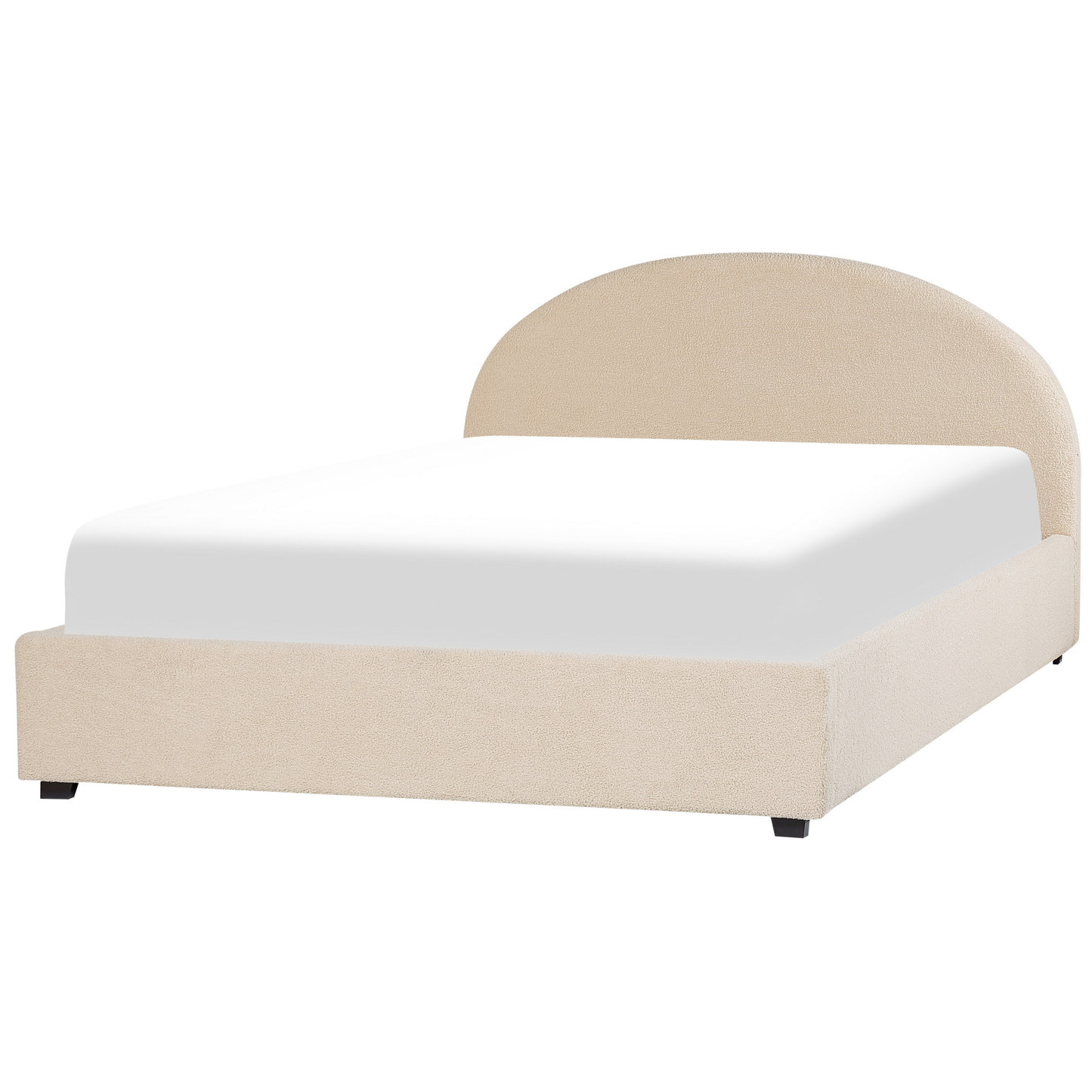 Bett mit Stauraum Bouclé VAUCLUSE 180 x 200 cm Beige