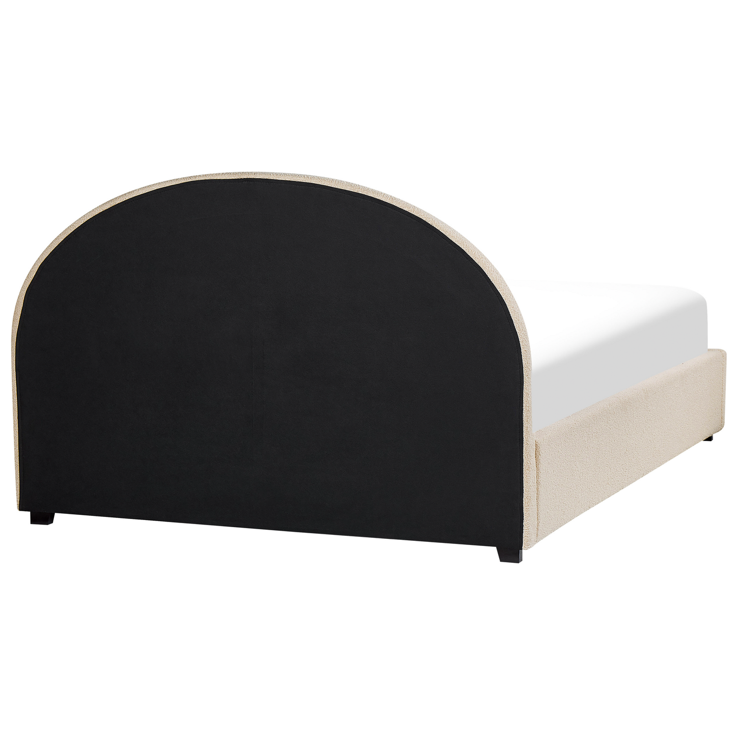 Bett mit Stauraum Bouclé VAUCLUSE 180 x 200 cm Beige