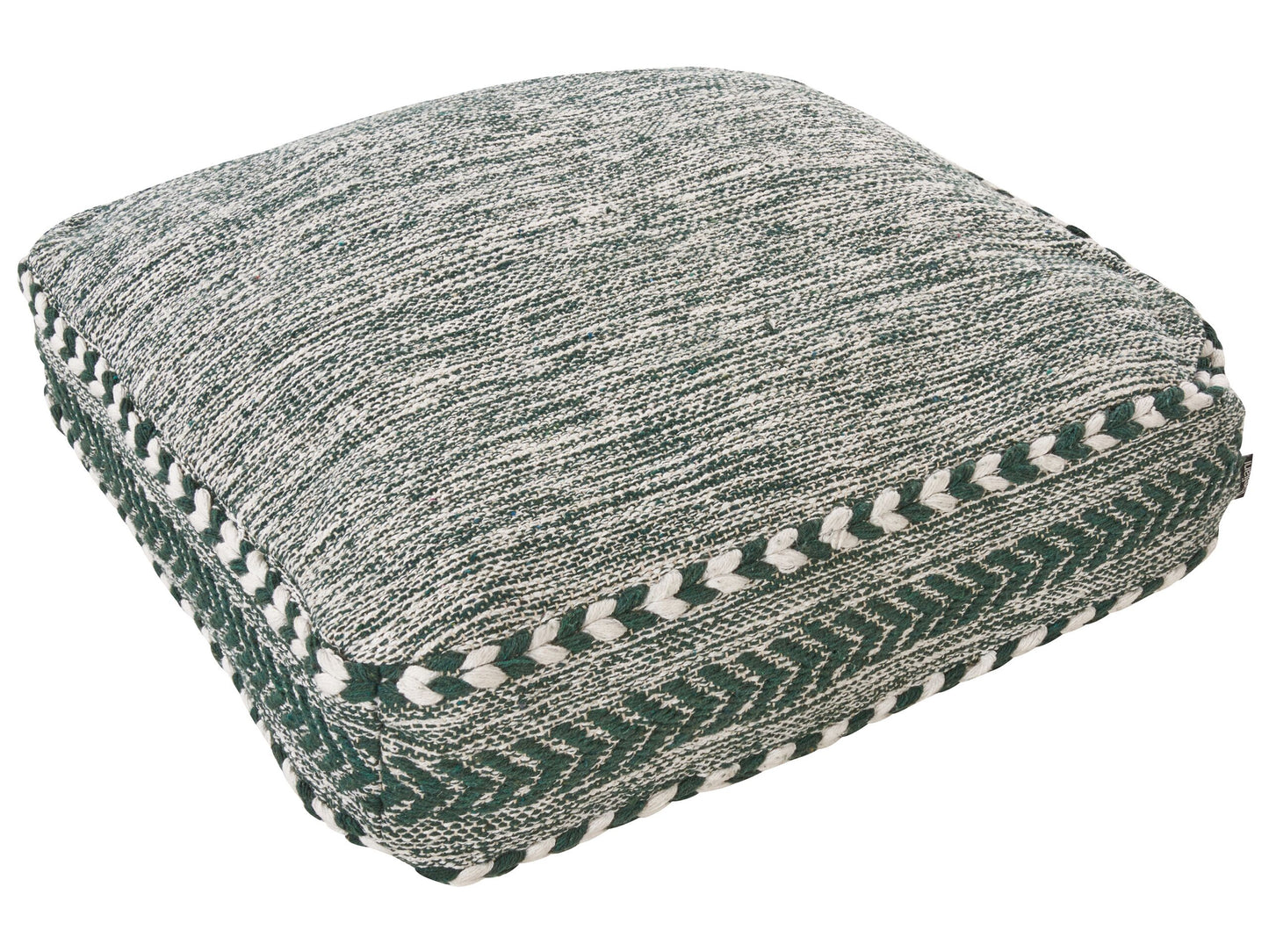 Bodenkissen Baumwolle grün / weiss 60 x 60 x 12 cm BIRCH