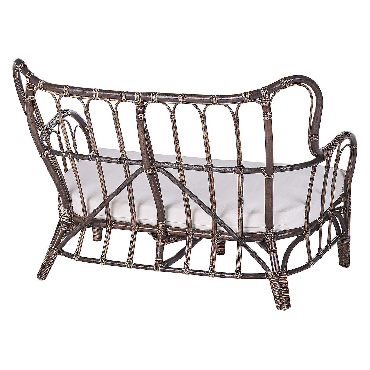 Lounge Set mit Tisch 4-Sitzer BRINDISI Rattan Dunkelbraun