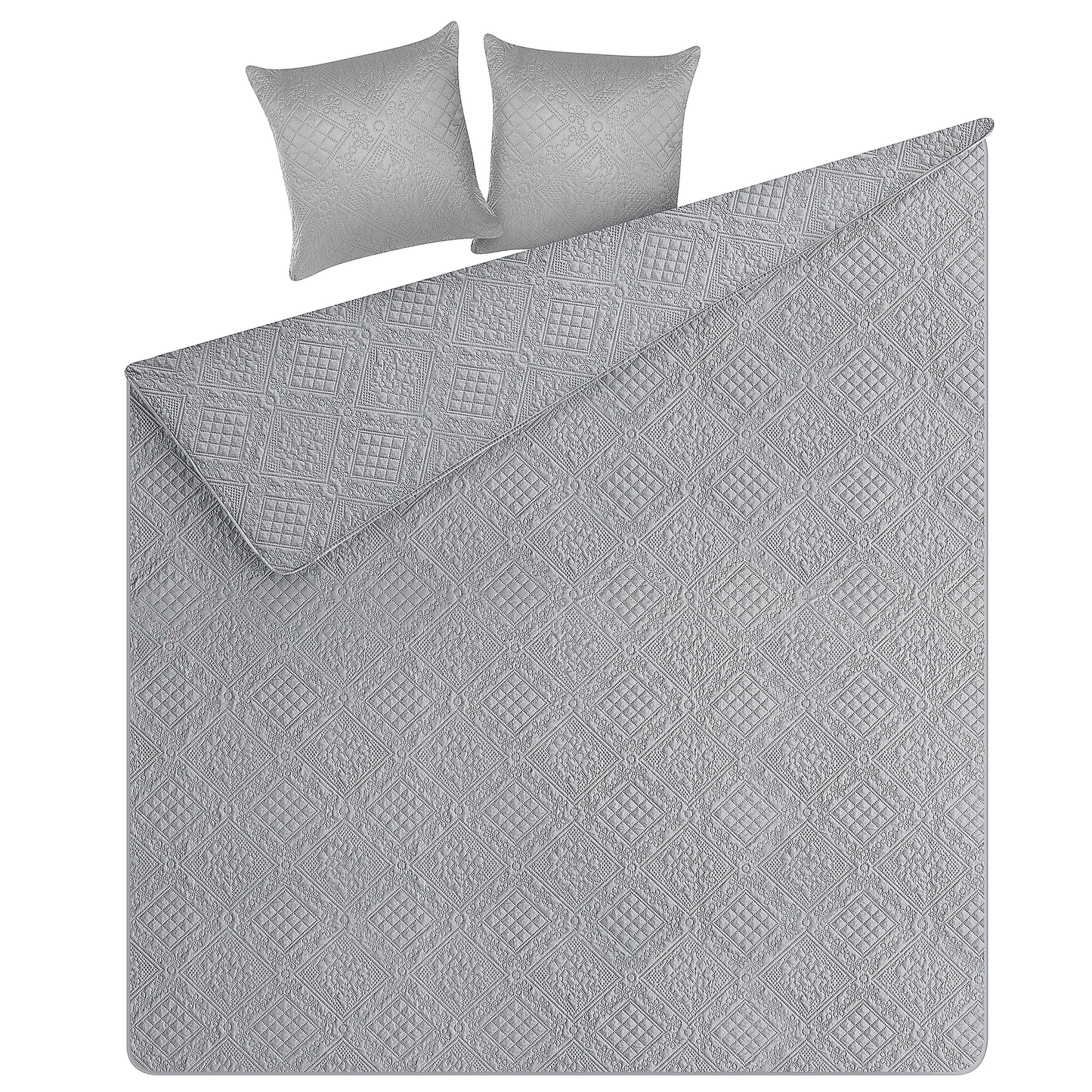 Tagesdecke mit Kissen ALAMUT 140 x 210 cm Grau