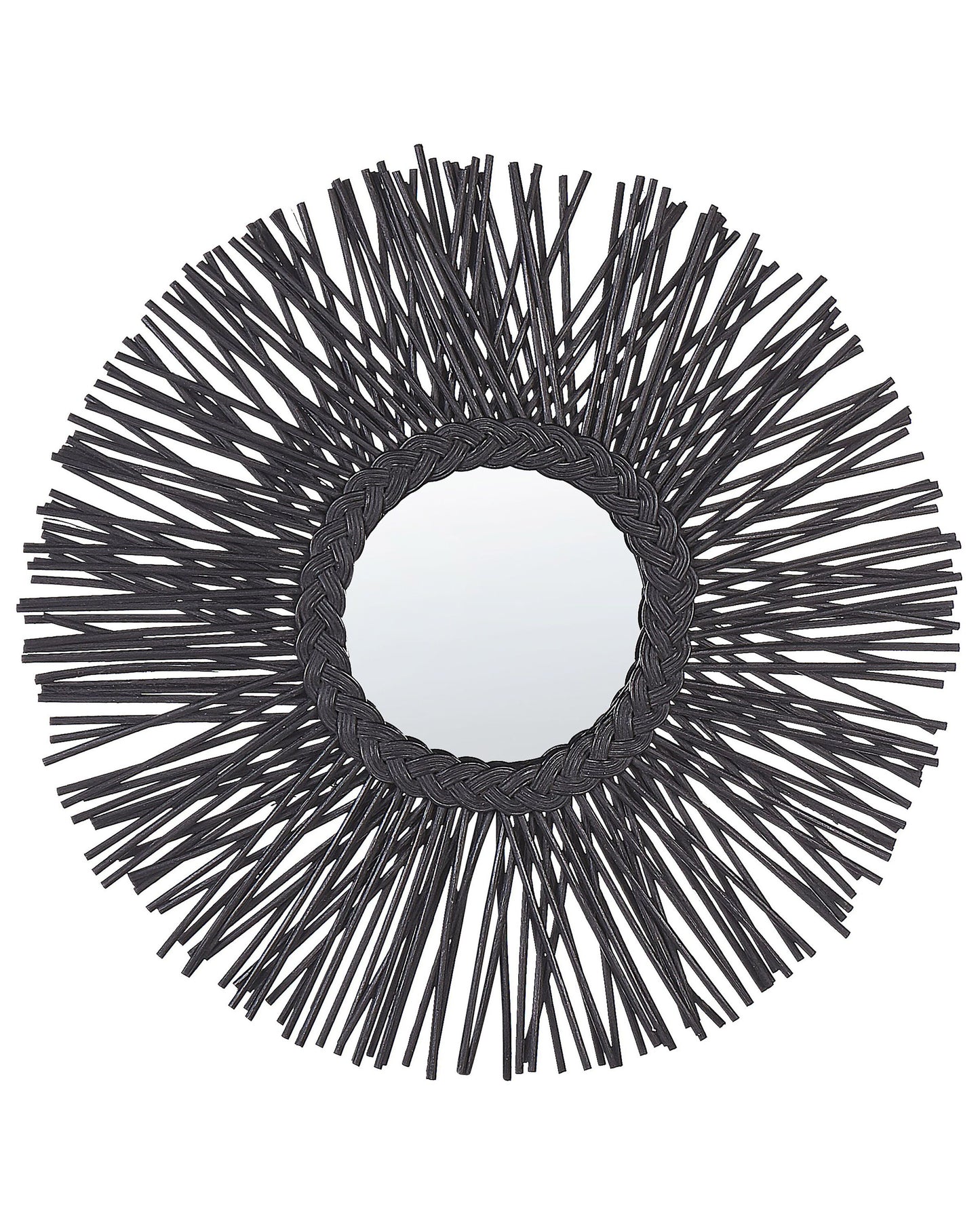 Wandspiegel KALASIN 60 cm 60 cm Rattan Schwarz
