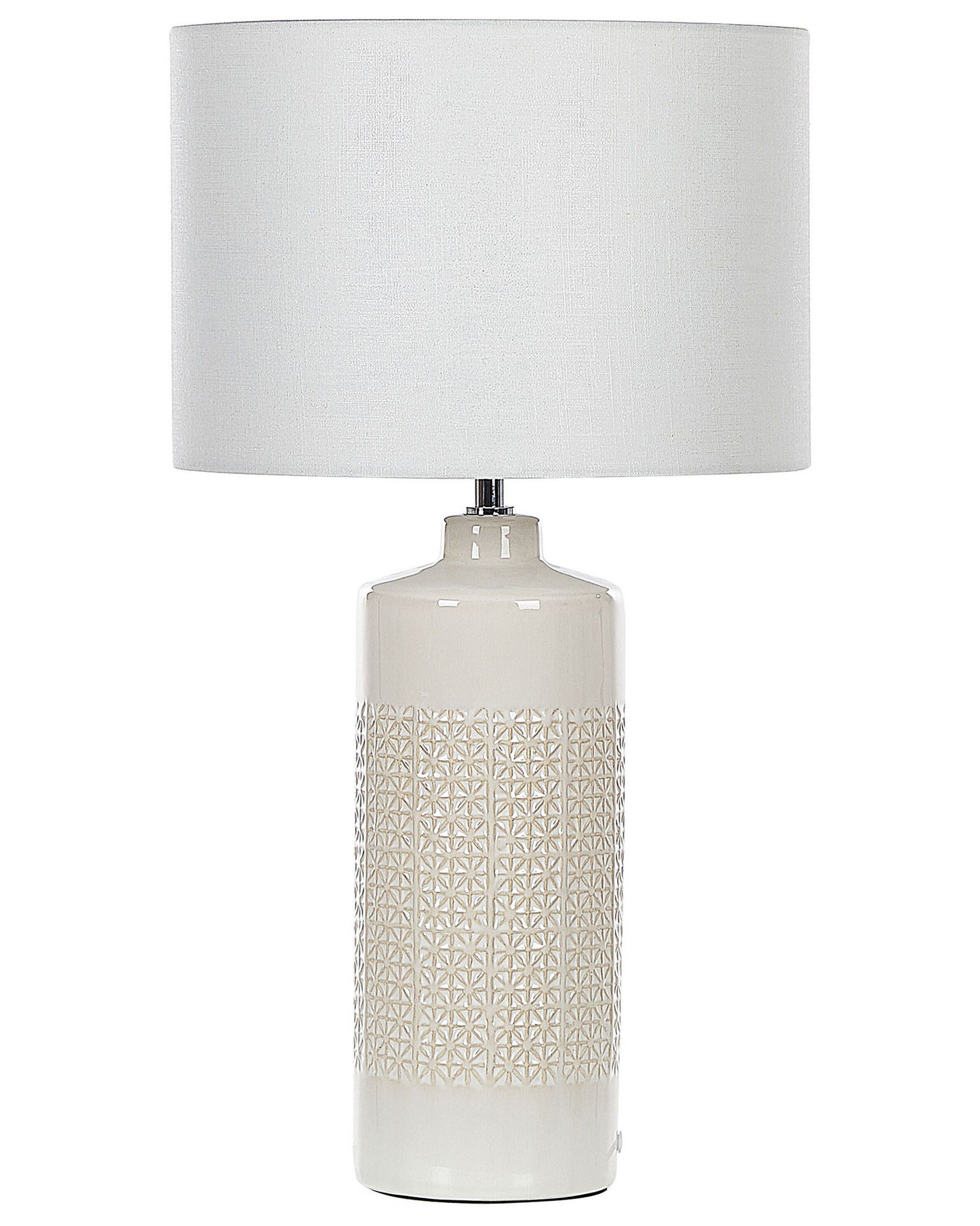 Tischleuchte ANSEBA Keramik Cremeweiss