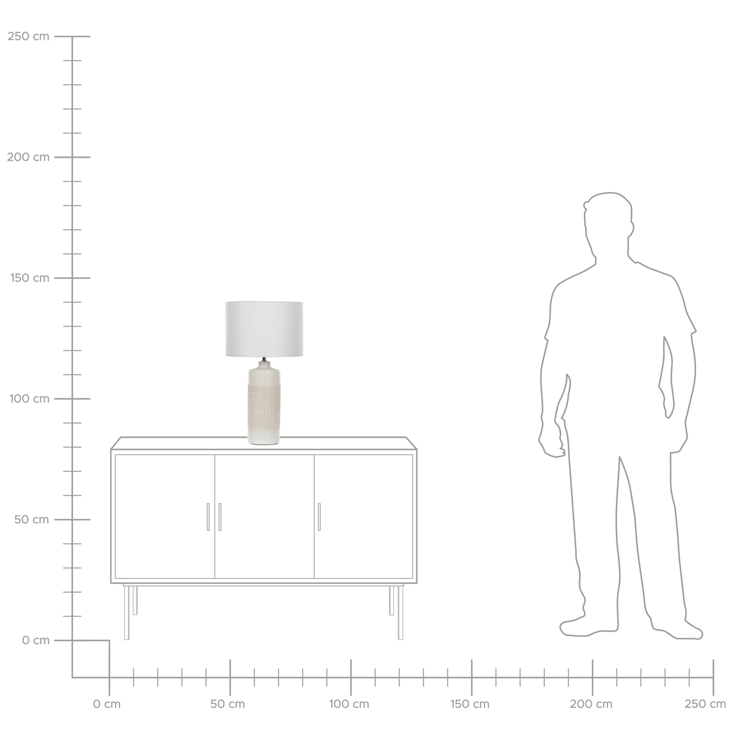 Tischleuchte ANSEBA Keramik Cremeweiss
