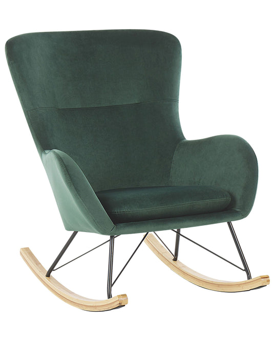 Schaukelsessel ELLAN Samtstoff Dunkelgrün