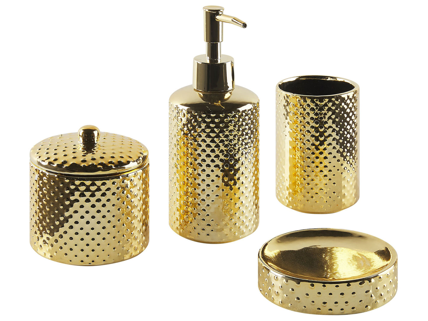 Badaccessoires Set 4-teilig CUMANA Keramik Gold