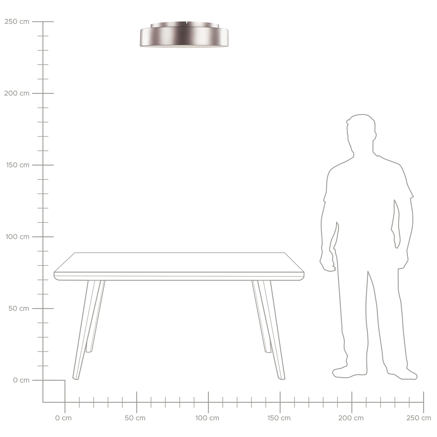 LED Deckenlampe DAWEI Metall Hellbraun