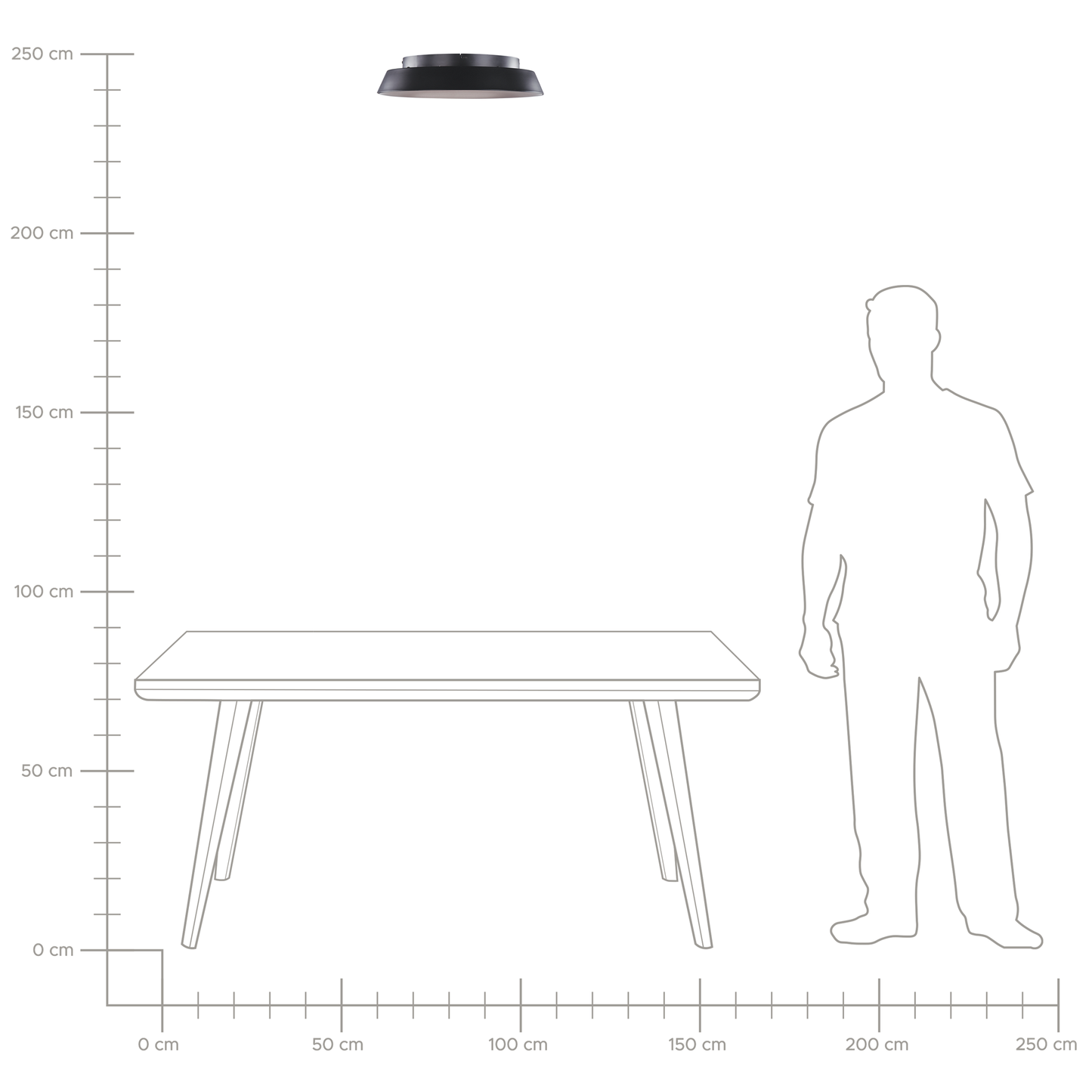 LED Deckenlampe BILIN Metall Schwarz