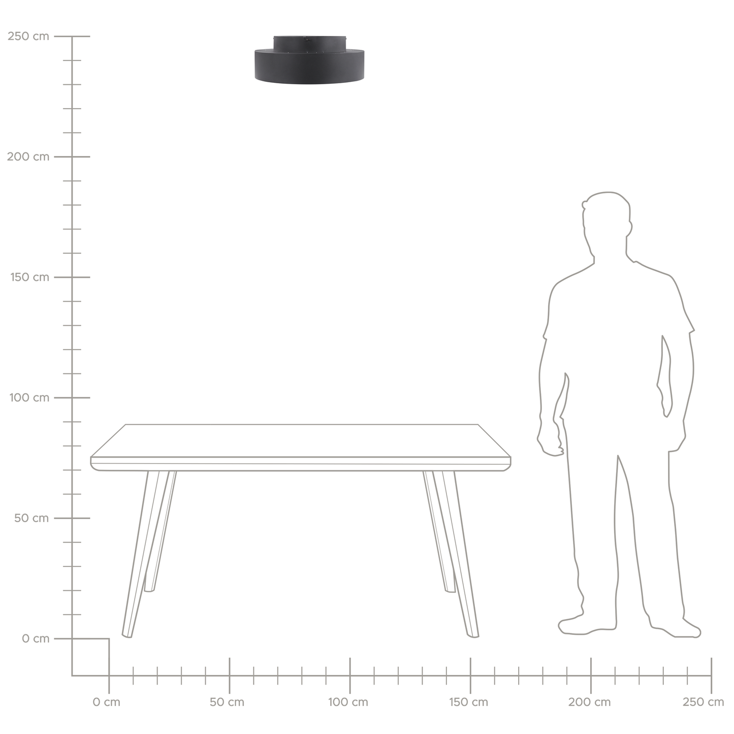 LED Deckenlampe MOEI Metall Schwarz