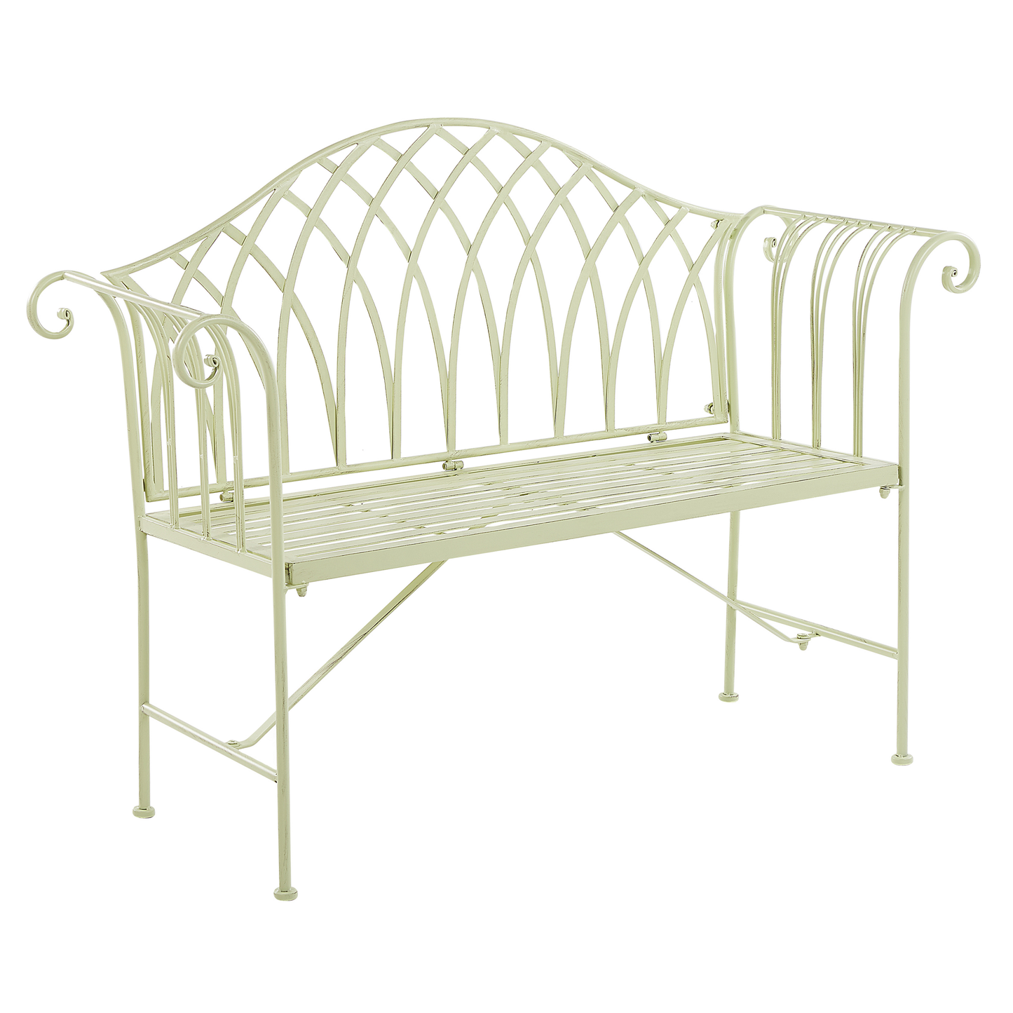 Gartenbank MILAZZO 130 cm Metall Hellgrün