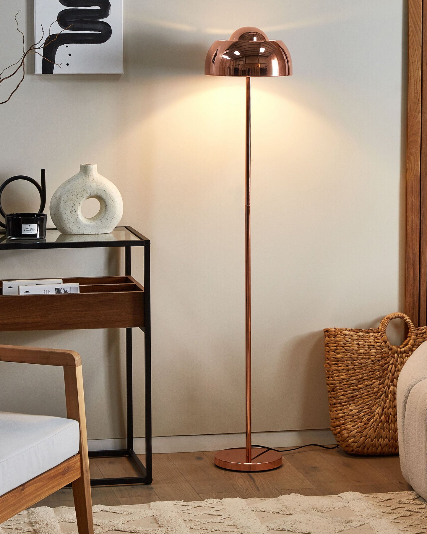 Stehlampe Metall kupferfarben glänzend 148 cm rund SENETTE