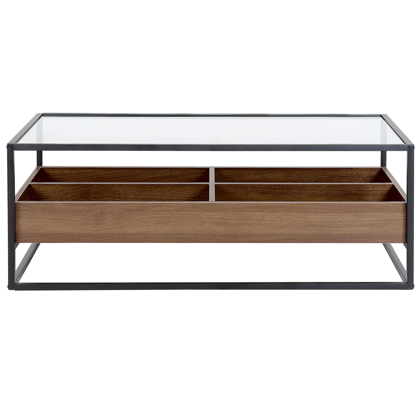 Couchtisch dunkler Holzfarbton / schwarz rechteckig WACO