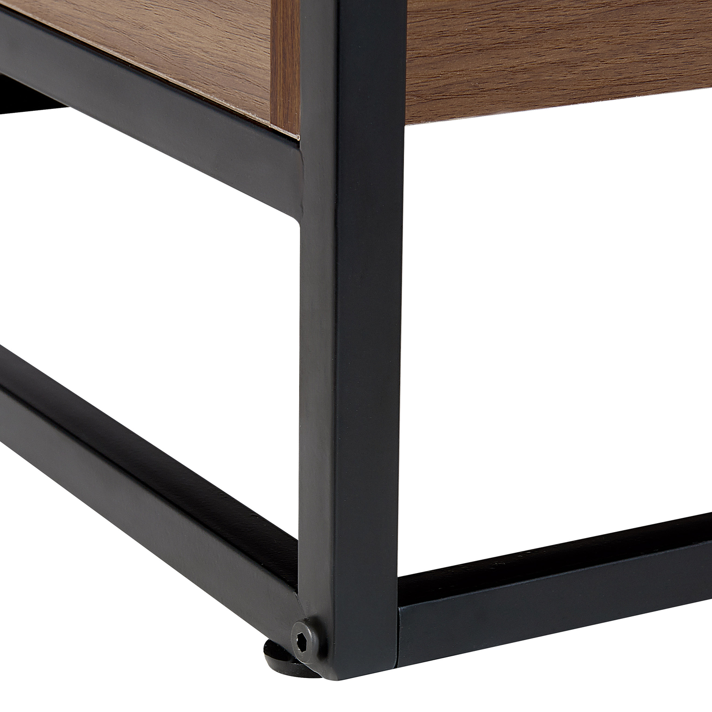 Couchtisch dunkler Holzfarbton / schwarz rechteckig WACO