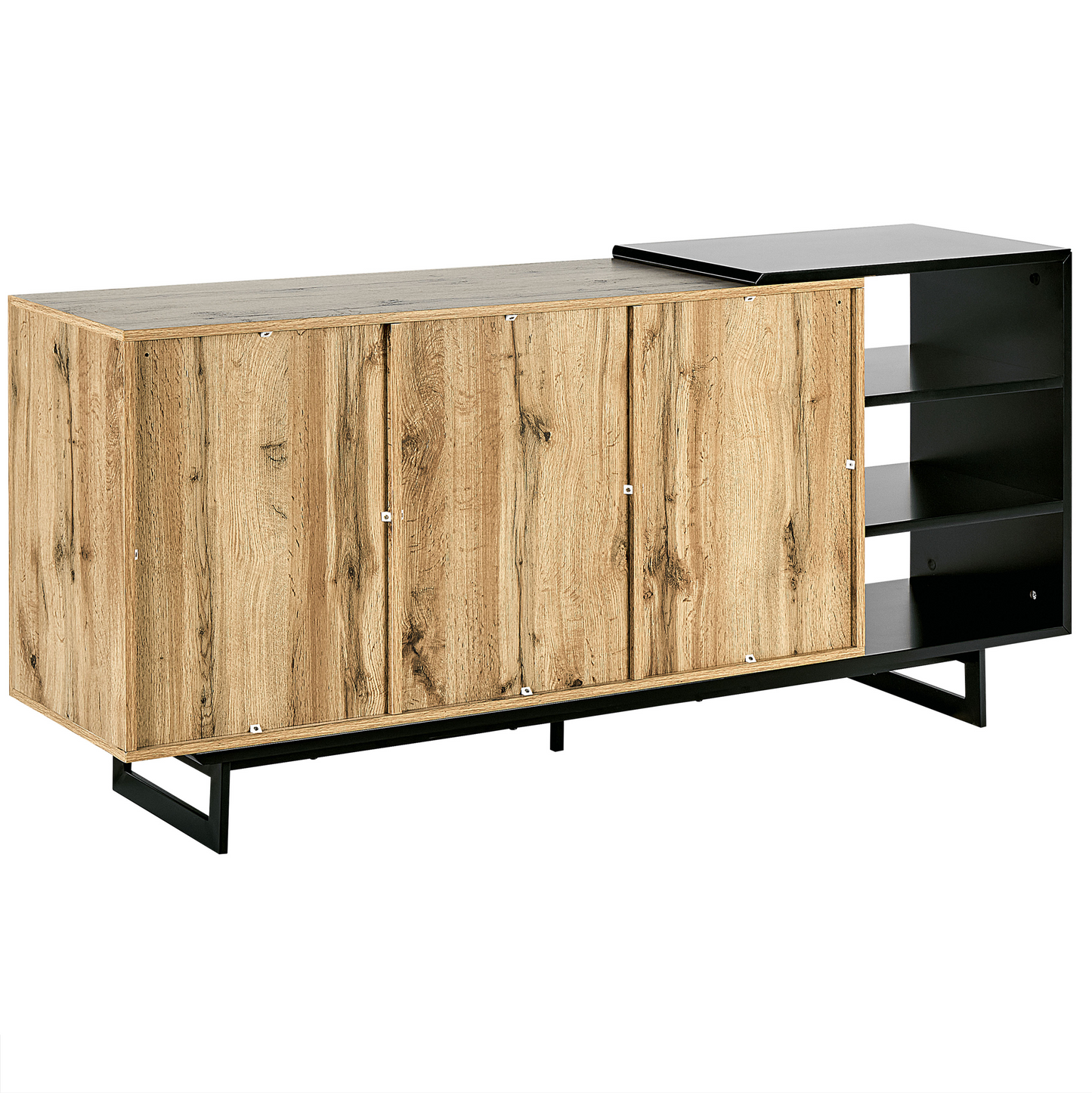 Sideboard mit 2 Türen FIORA 75 cm Braun / Schwarz