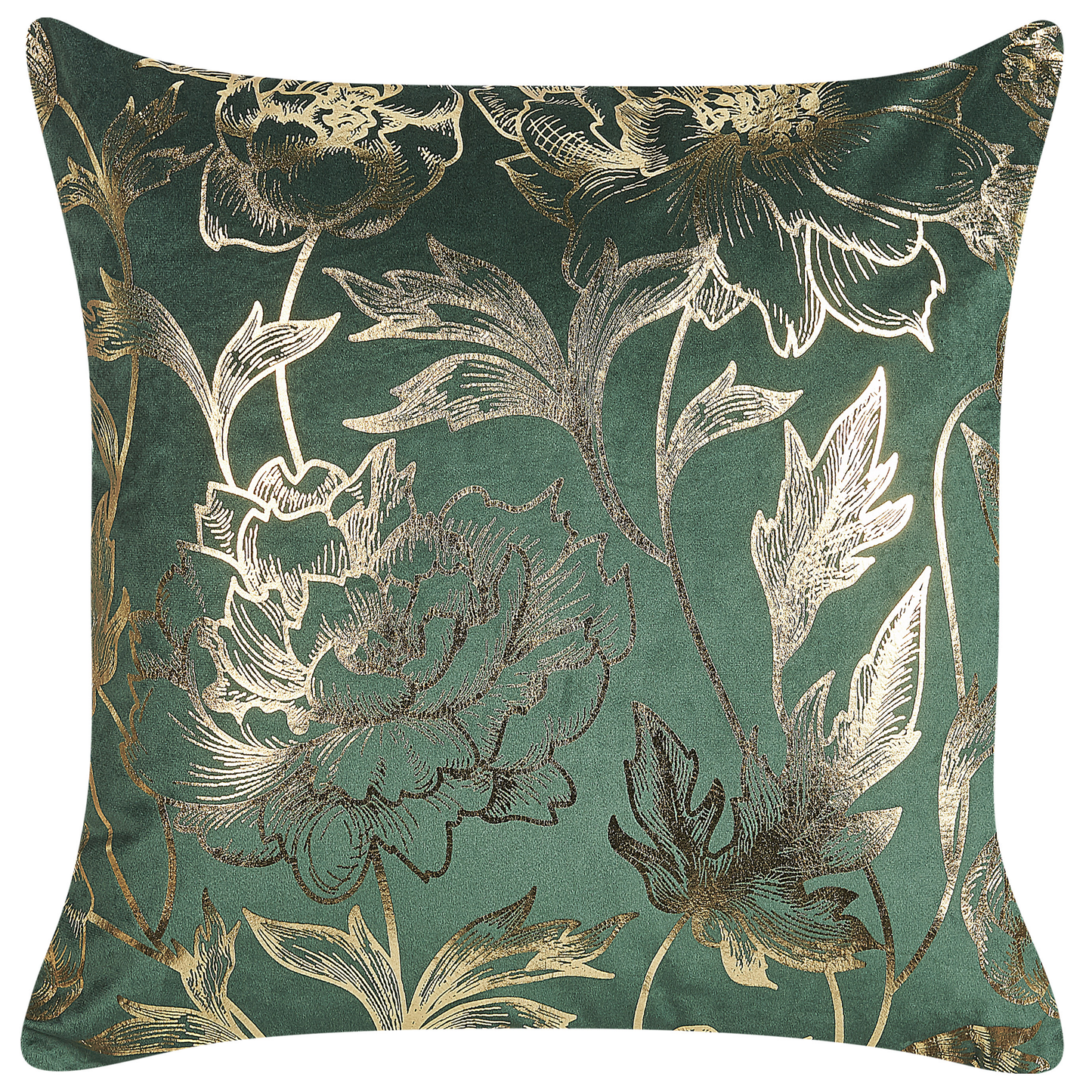 Dekokissen 2er Set DAFFODIL Samtstoff 45 x 45 cm Smaragdgrün Blumenmuster