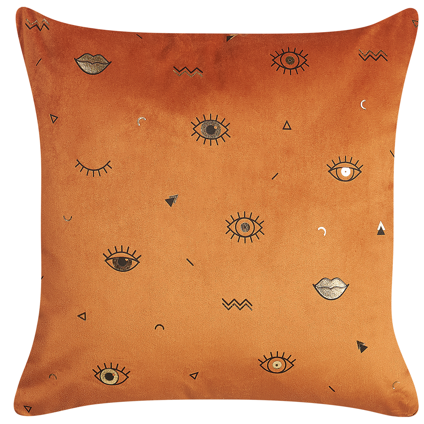 Dekokissen 2er Set AEONIUM Samtstoff 45 x 45 cm Orange Abstraktes Muster
