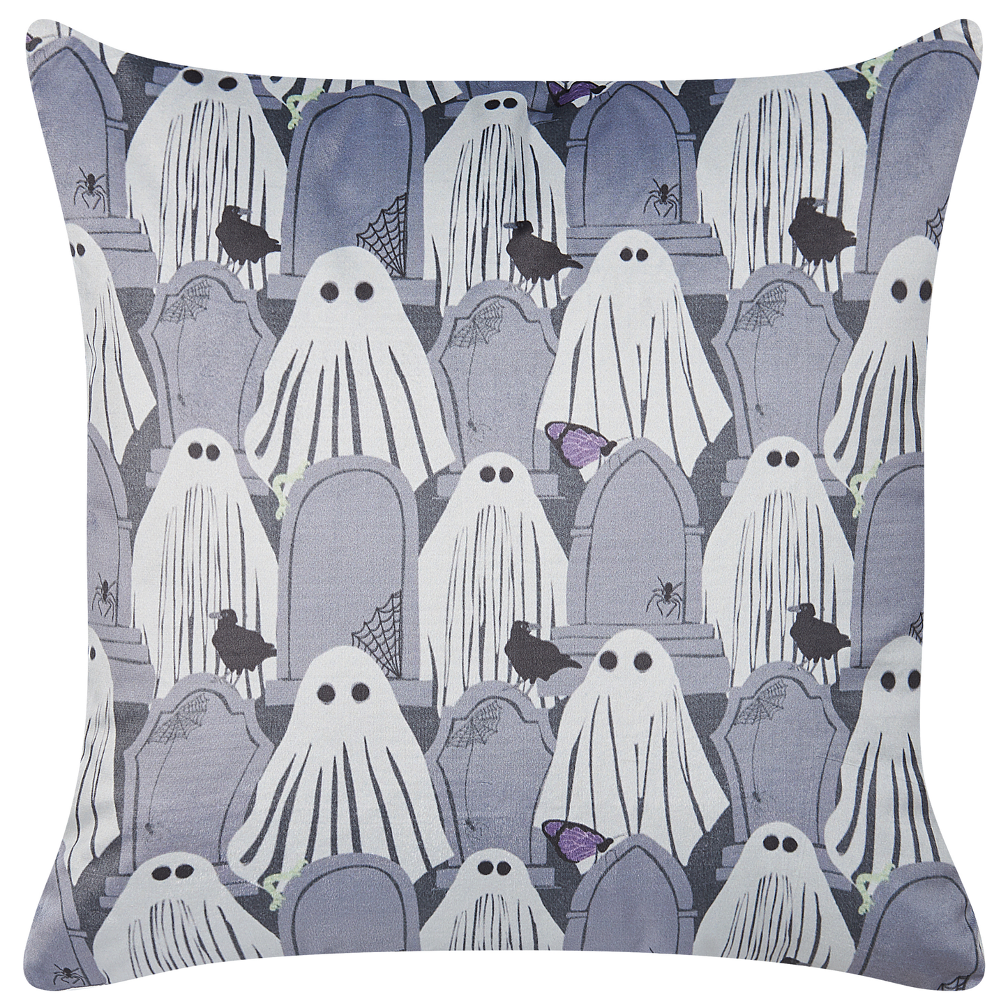 Dekokissen 2er Set FANATE Samtstoff 45 x 45 cm Grau Abstraktes Muster