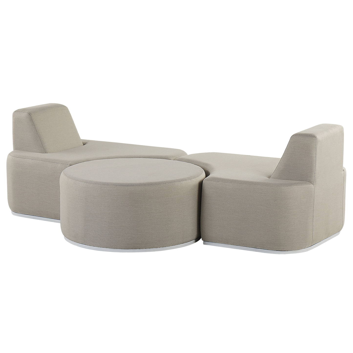 Lounge Set mit Tisch 2-Sitzer FABRO modular Hellgrau