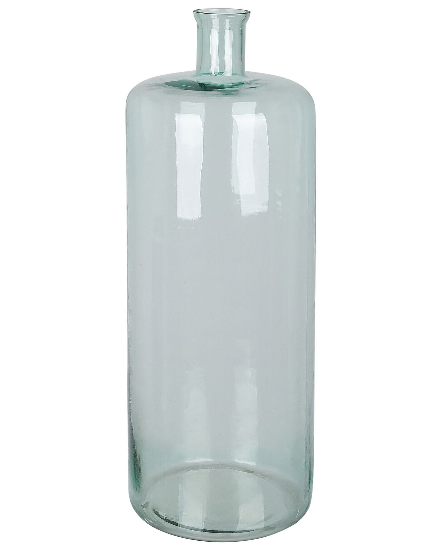 Blumenvase Flaschenhals PAPADUM handgefertigt Glas 70 cm Hellblau