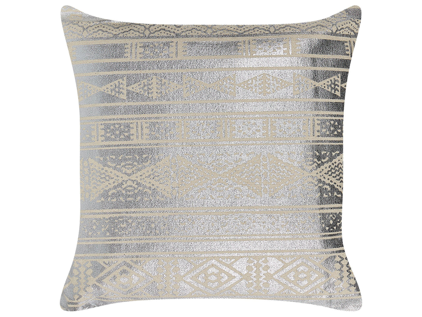 Dekokissen OUJDA Baumwolle 50 x 50 cm Silber Geometrisches Muster
