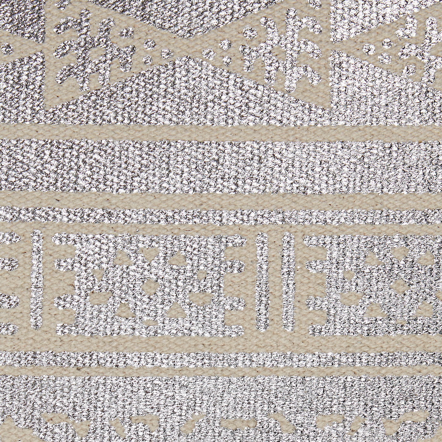 Dekokissen 2er Set OUJDA Baumwolle 50 x 50 cm Silber Geometrisches Muster