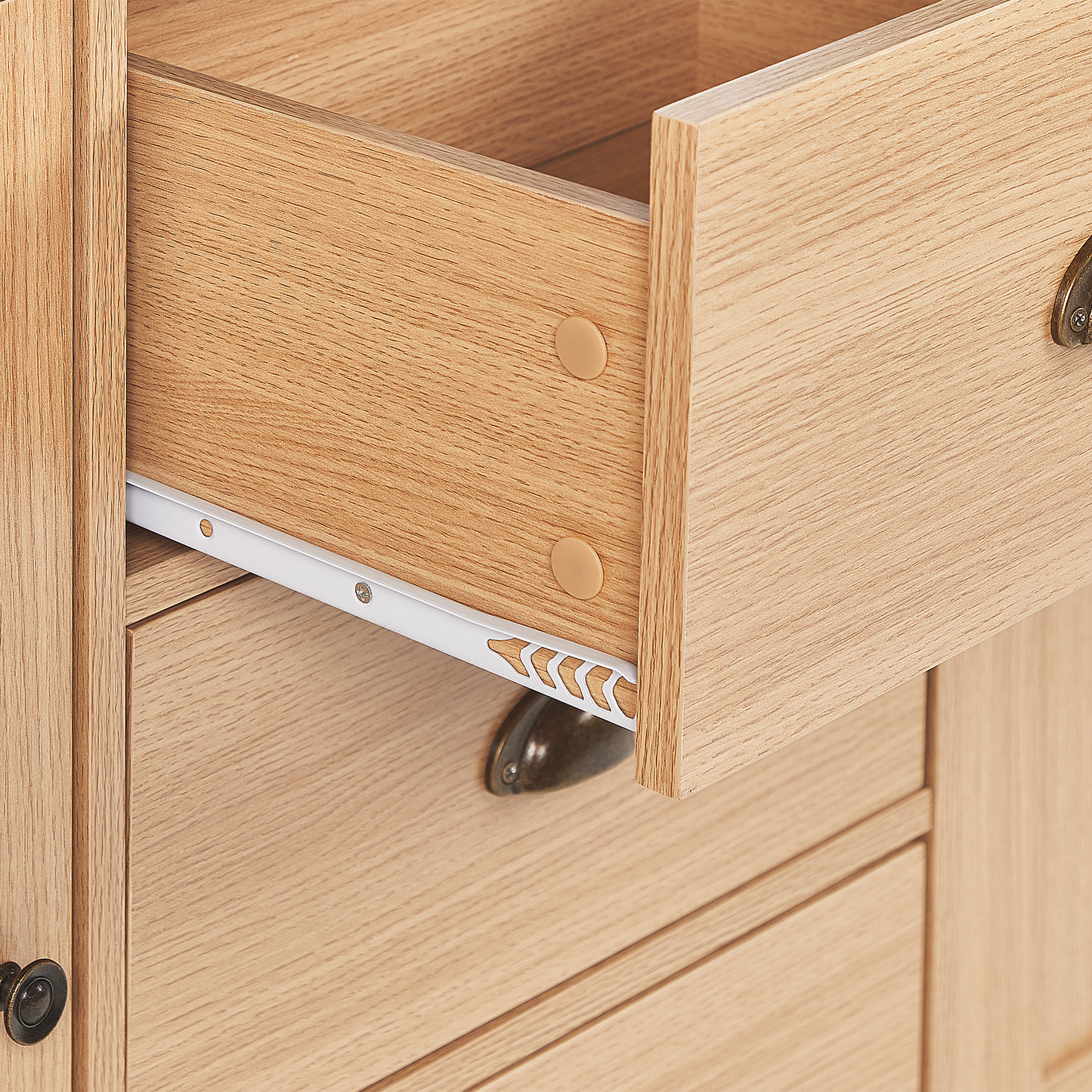 Sideboard mit 2 Türen LANSIN 80 cm Hellbraun
