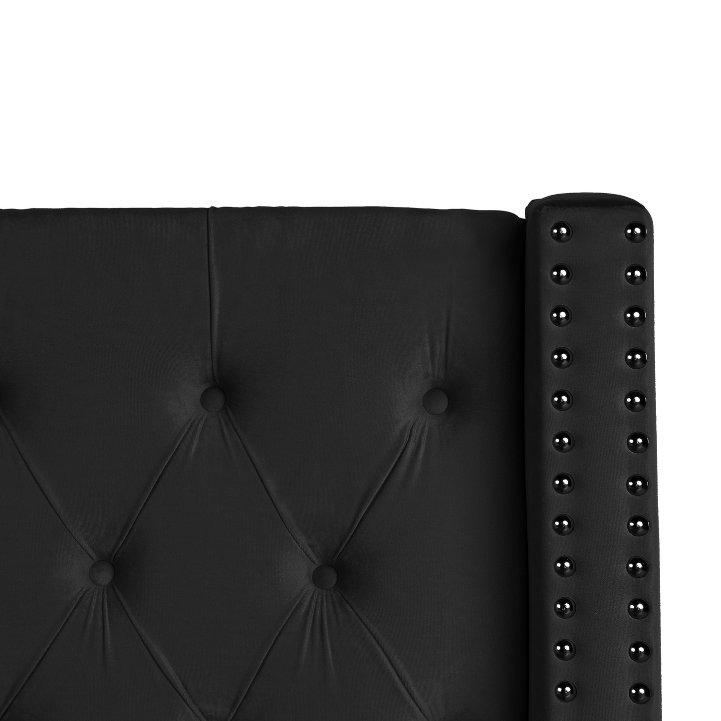 Bett mit Stauraum Samtstoff LUBBON 180 x 200 cm Schwarz