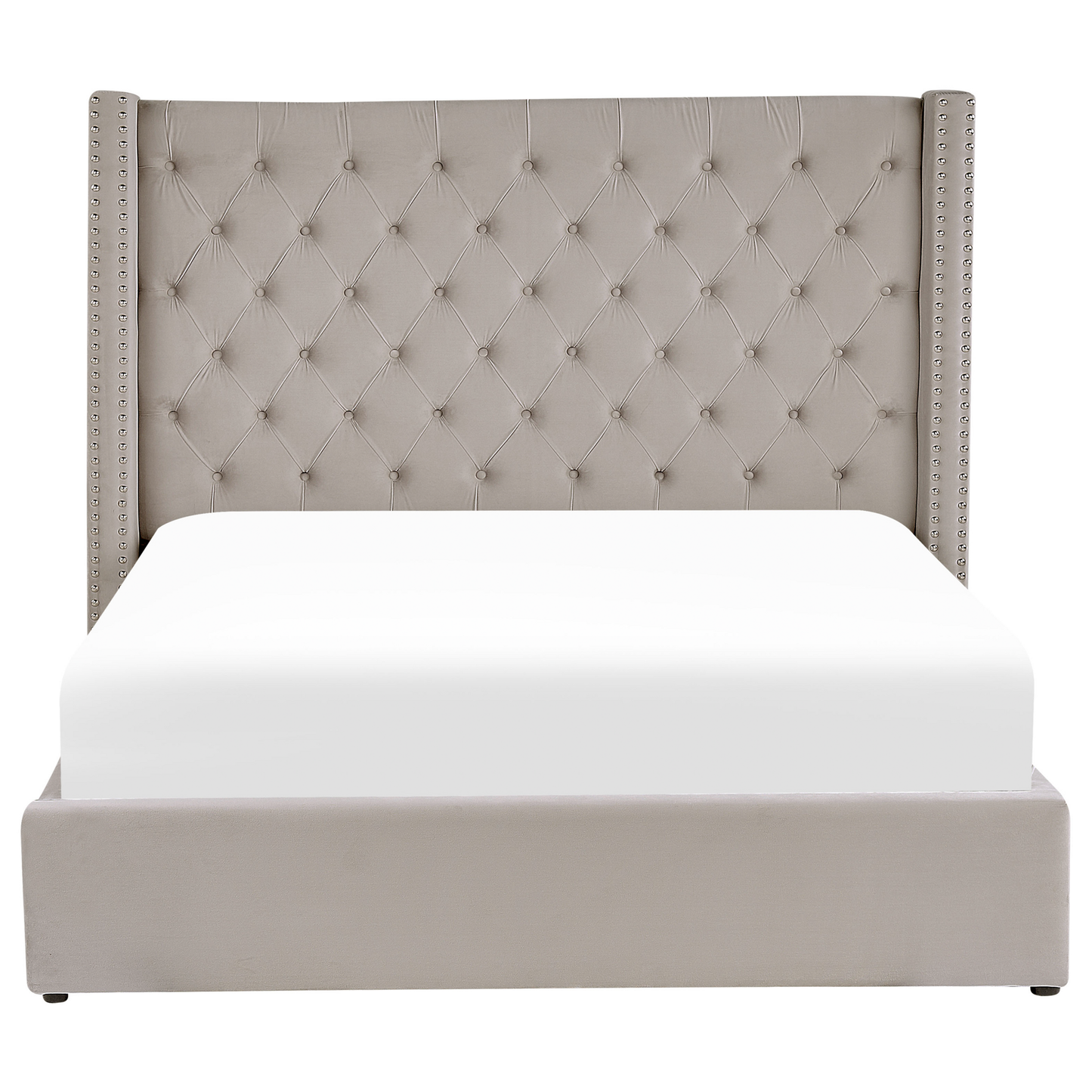 Bett mit Stauraum Samtstoff LUBBON 180 x 200 cm Hellgrau