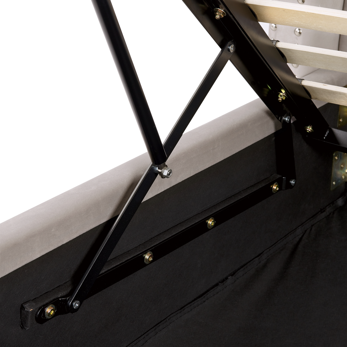 Bett mit Stauraum Samtstoff LUBBON 180 x 200 cm Hellgrau