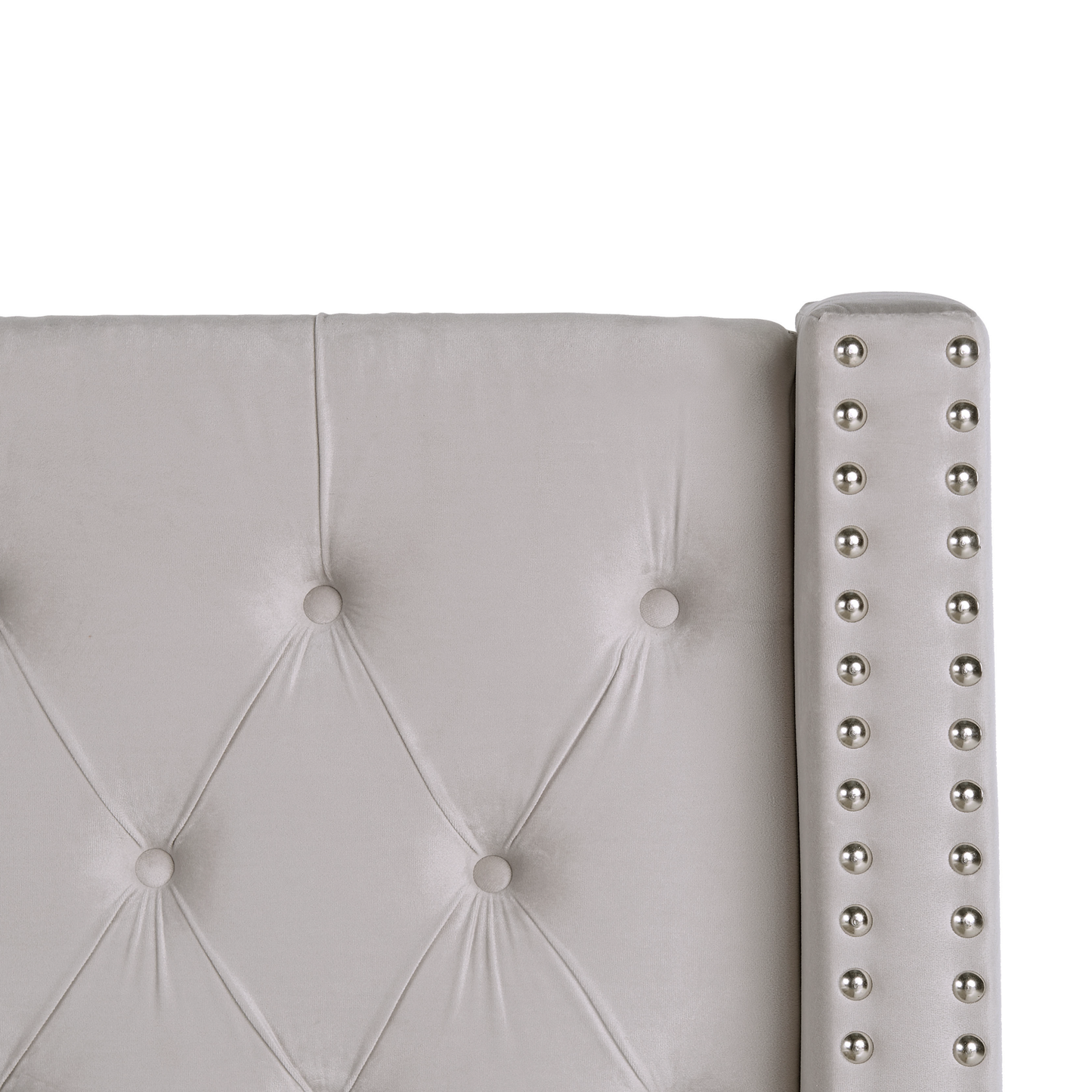 Bett mit Stauraum Samtstoff LUBBON 180 x 200 cm Hellgrau