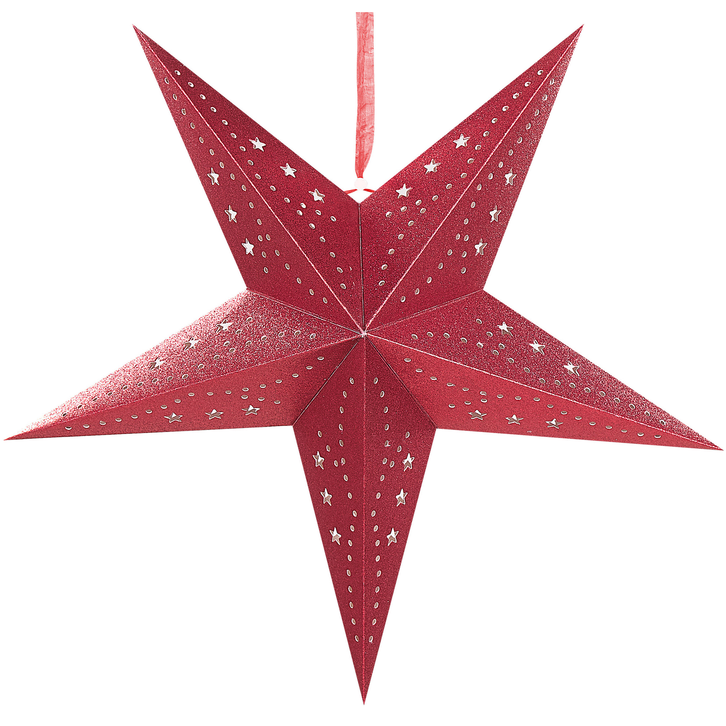 Wanddekoration 2er Set Stern MOTTI Papier 45 cm Rot