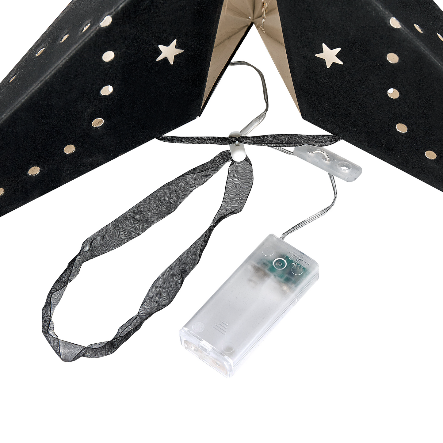 Wanddekoration 2er Set Stern MOTTI Papier 60 cm Schwarz