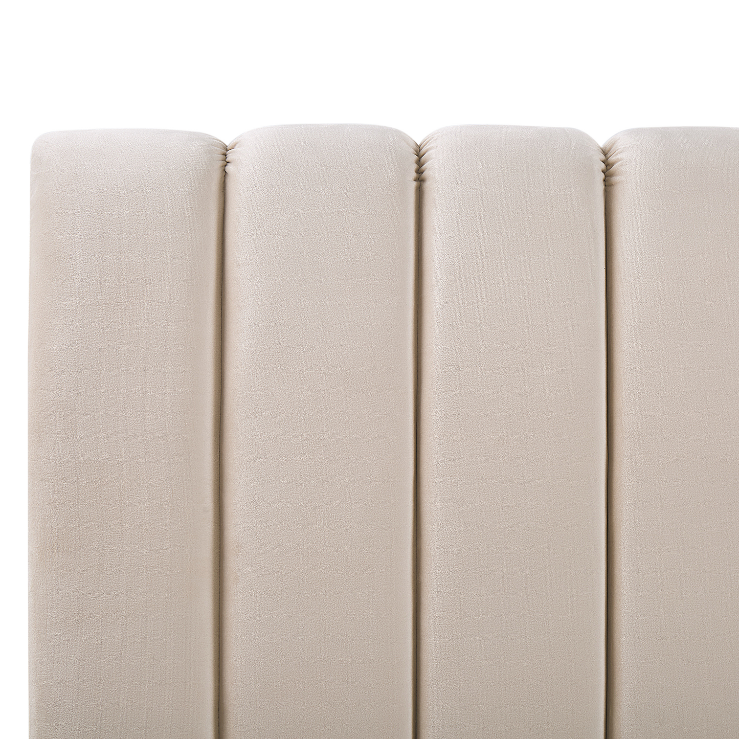 Bett mit Lattenrost Samtstoff MARVILLE 140 x 200 cm Sandbeige
