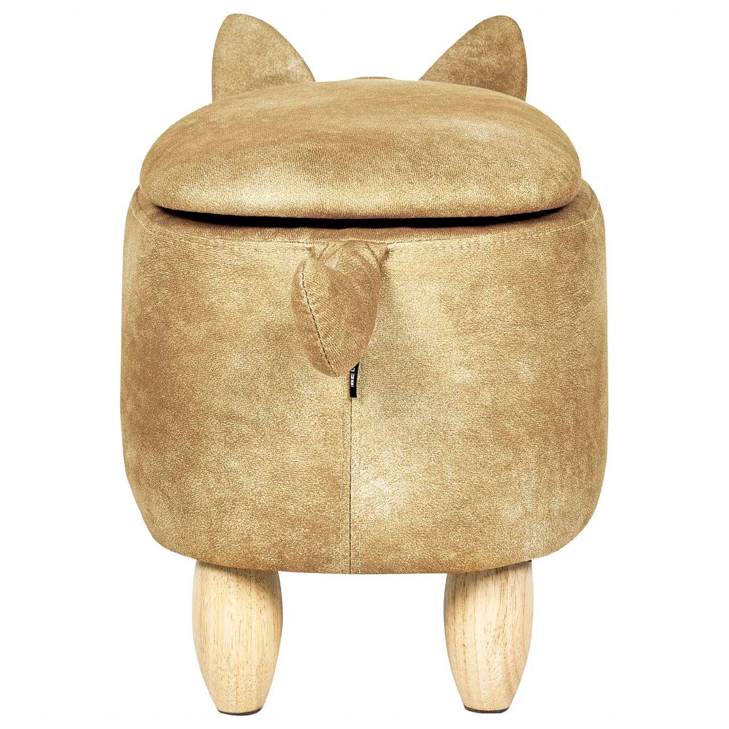 Tierhocker mit Stauraum Samtstoff orange Fuchsform FOX