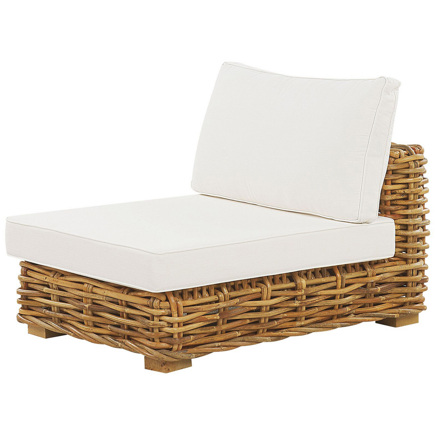 Lounge Set mit Tisch 4-Sitzer VARALLO rechtsseitig modular Rattan Naturfarben