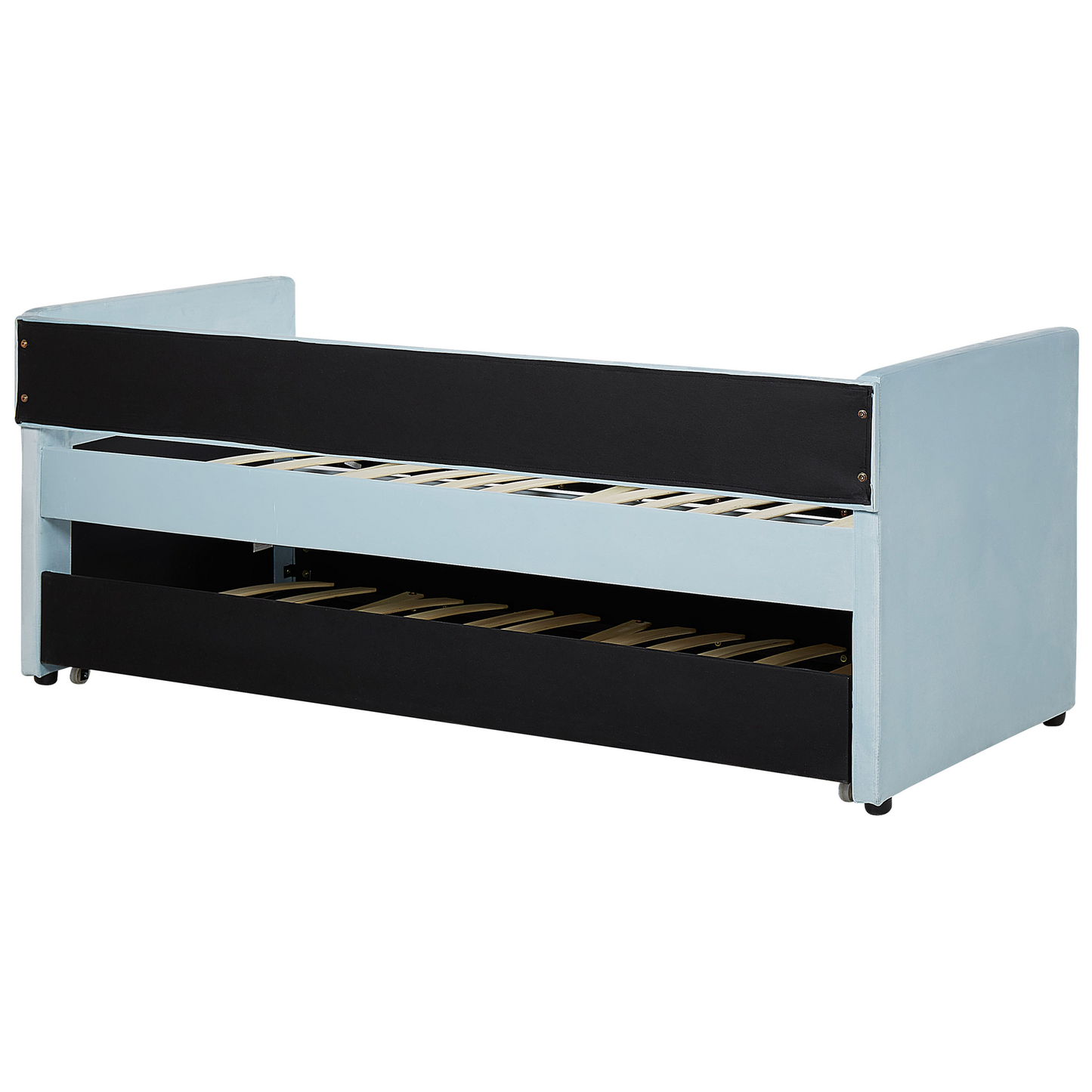 Ausziehbett Samtstoff TROYES 90 x 200 cm Hellblau