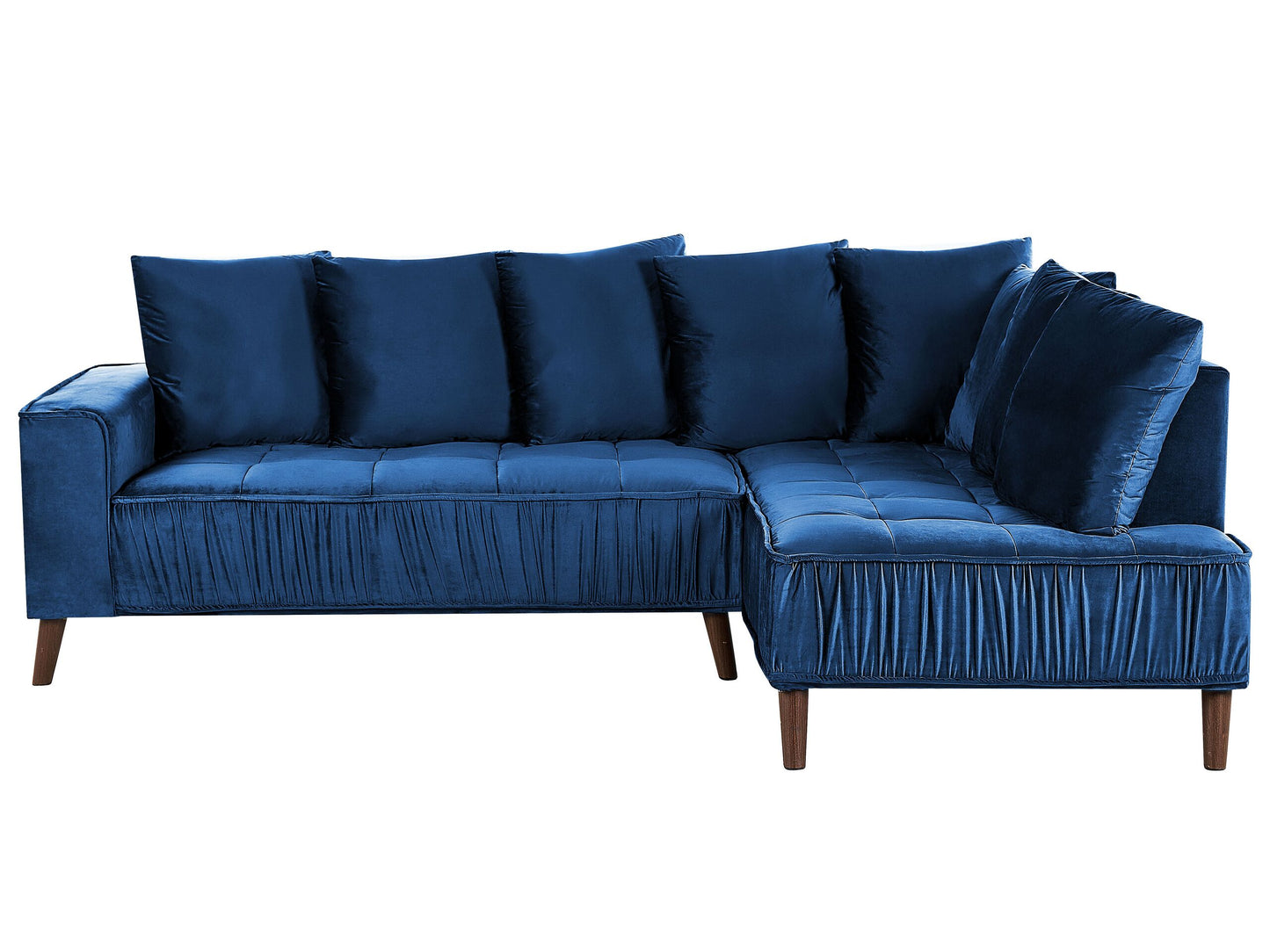 3-Sitzer Ecksofa Samtstoff marineblau linksseitig GRENA