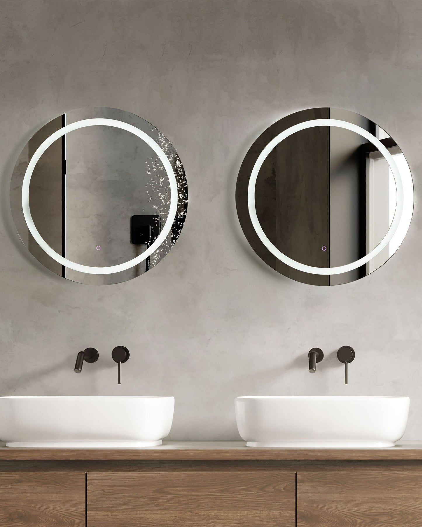 LED-Badezimmer-Spiegel COURSEULLES 79 cm 79 cm Silber