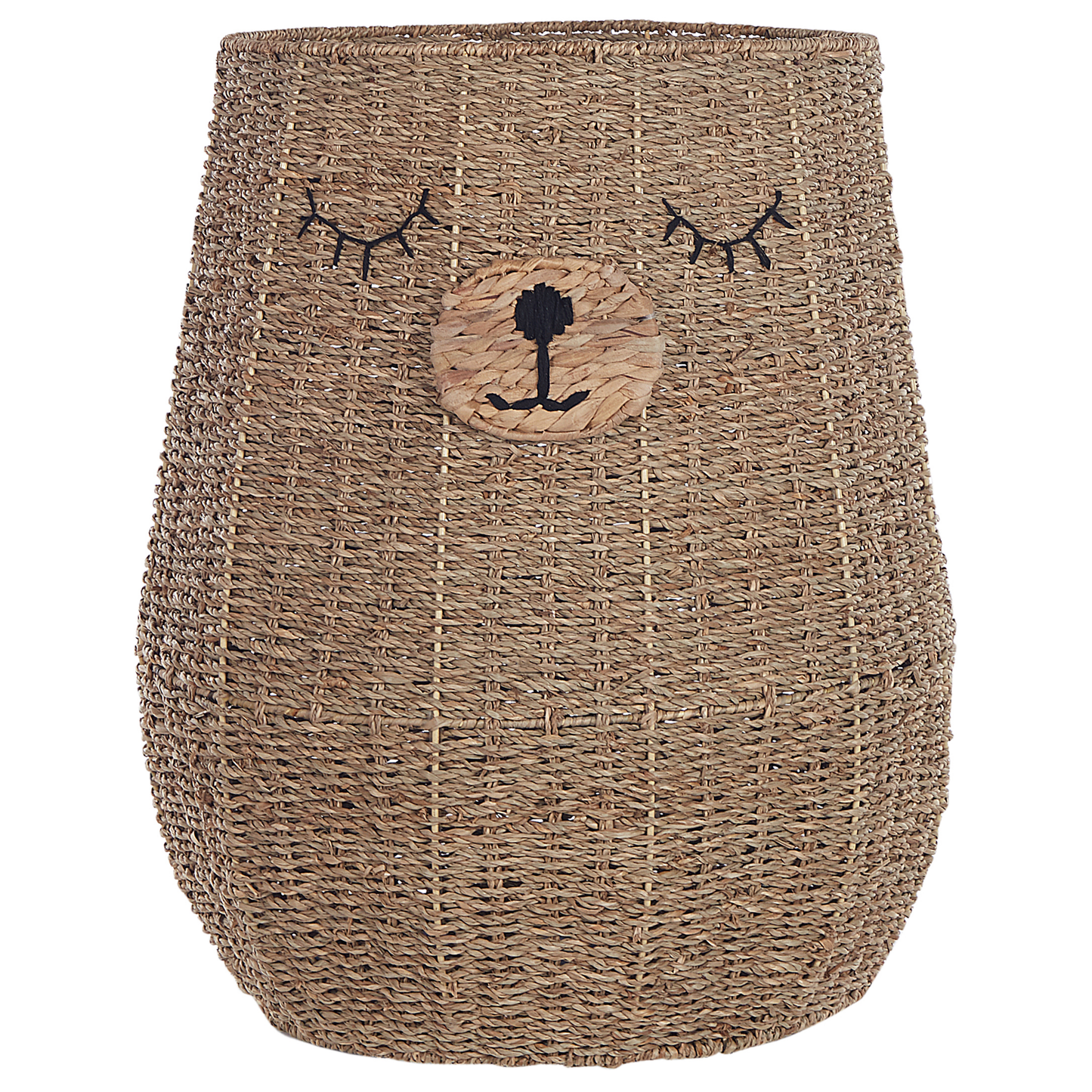Aufbewahrungskorb mit Deckel Seegras naturfarben Bärenform 68 cm FULAN