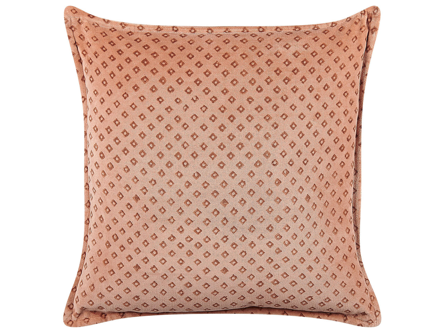 Dekokissen RHODOCOMA Samtstoff 45 x 45 cm Rosa Geometrisches Muster