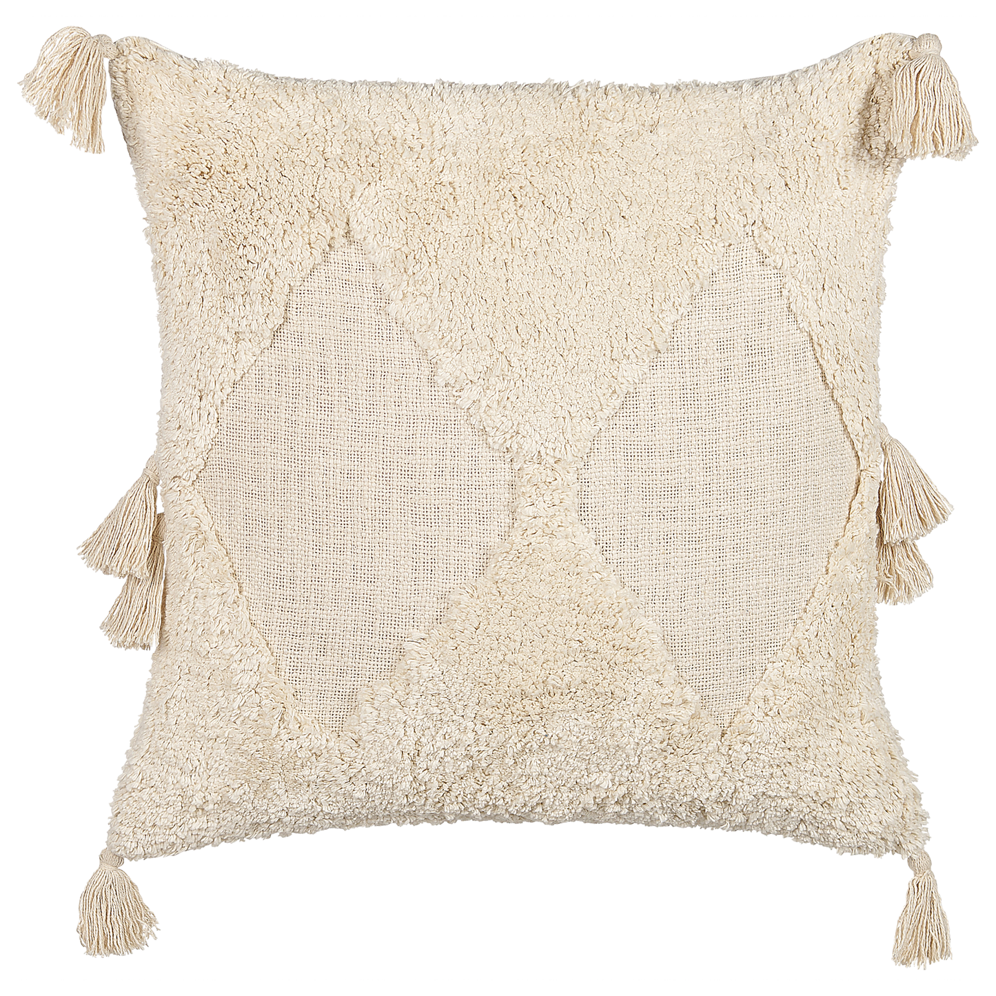 Dekokissen 2er Set AVIUM Baumwolle 45 x 45 cm Hellbeige Geometrisches Muster