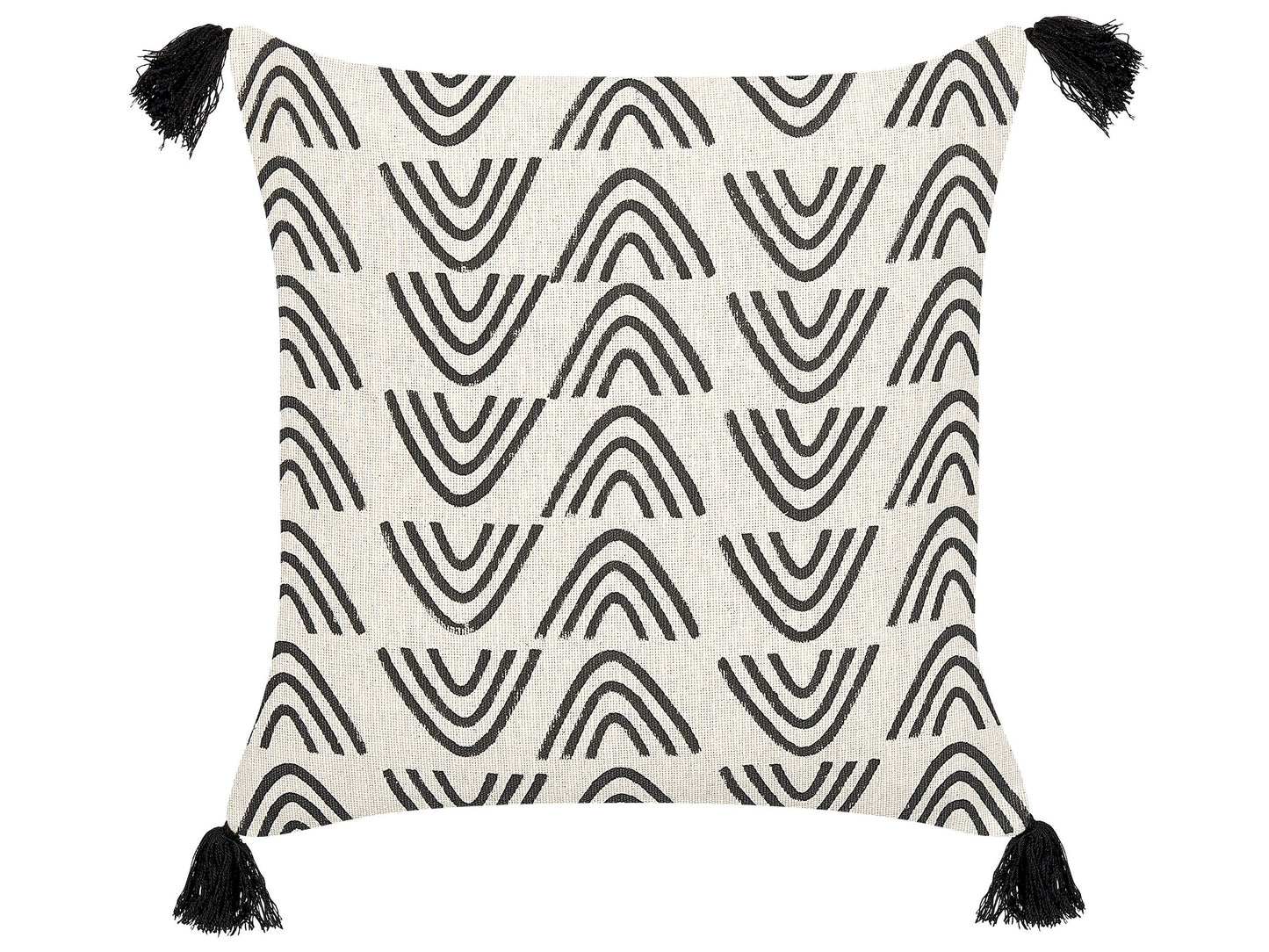 Dekokissen MAYS Baumwolle 45 x 45 cm Weiss Geometrisches Muster