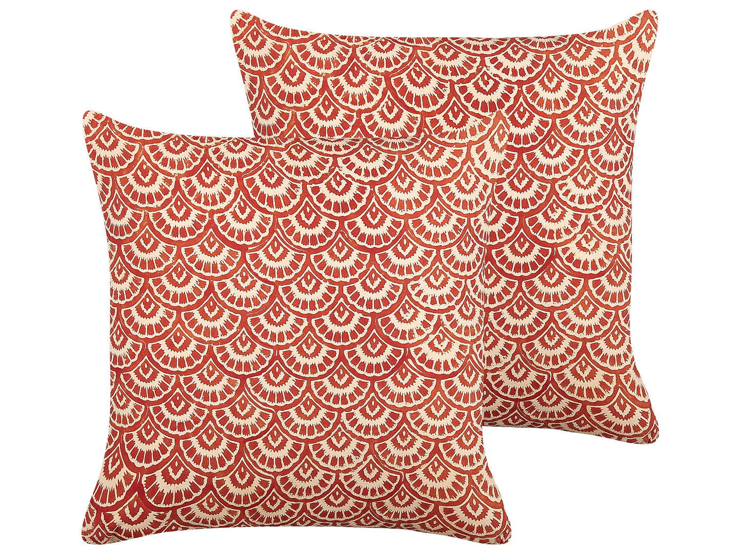 Dekokissen 2er Set RHUS Baumwolle 45 x 45 cm Rot Geometrisches Muster