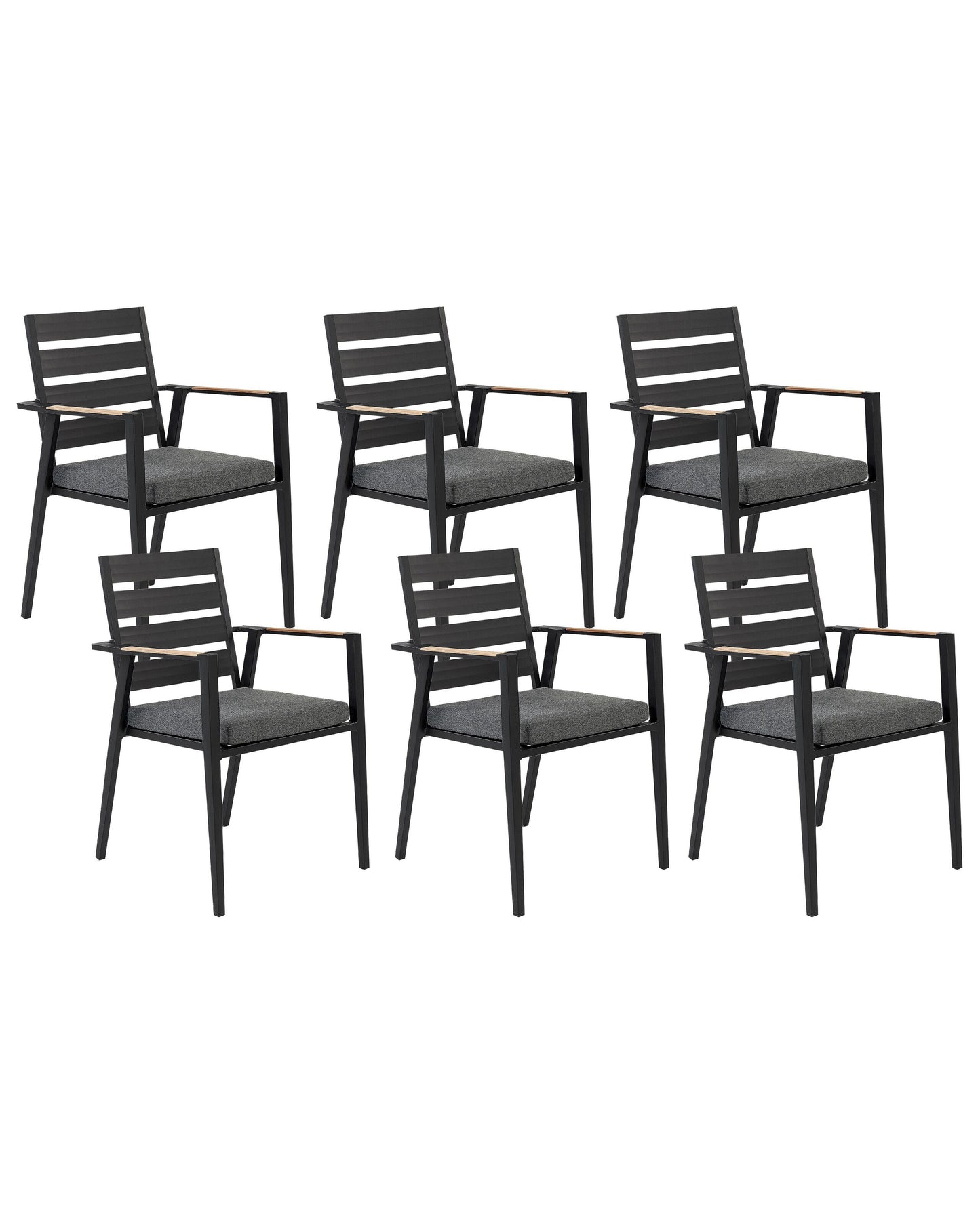 Set mit 6 Stühlen und Sitzkissen TAVIANO Metall Schwarz