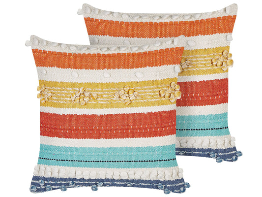 Kissen 2er Set Bunt DICLIPTERA 45 x 45 cm