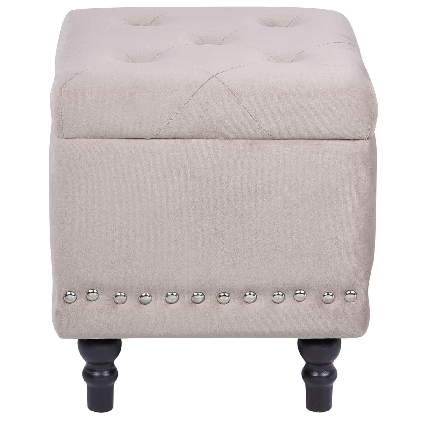 Hocker mit Stauraum Samtstoff beige LORETTO
