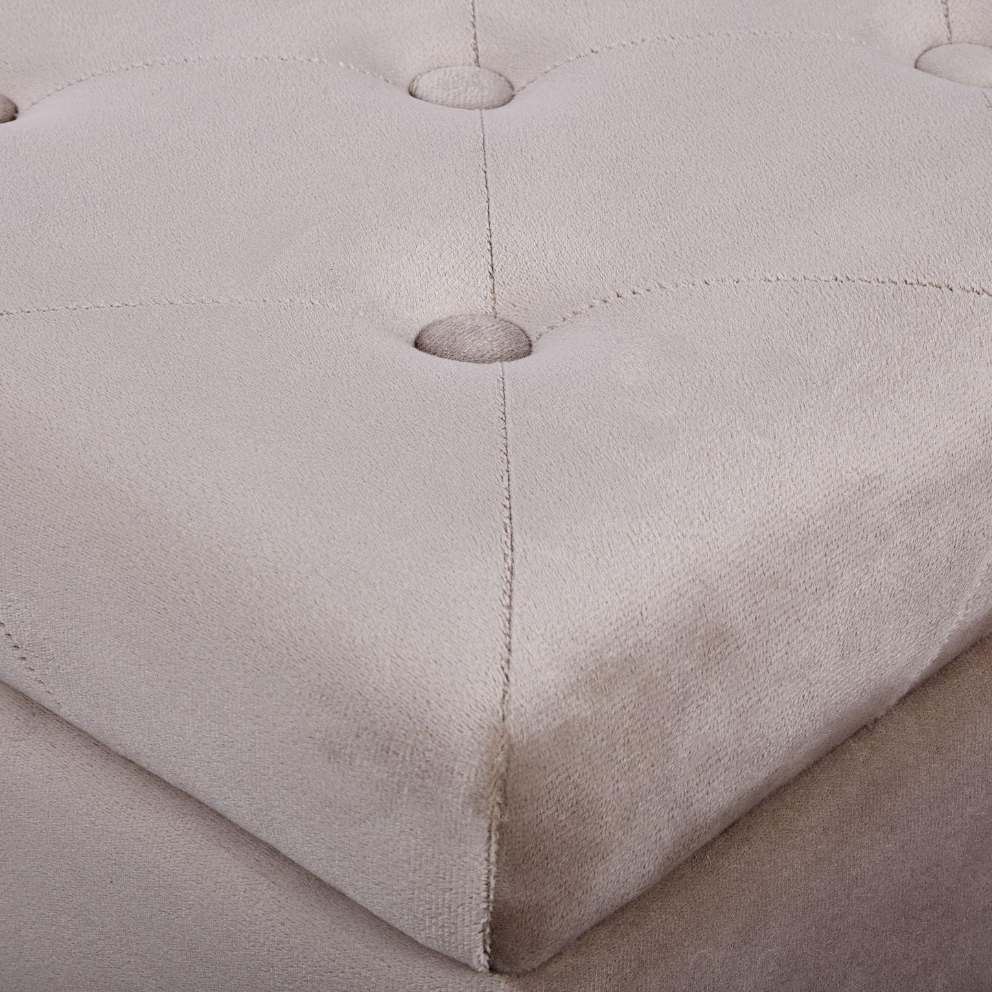 Hocker mit Stauraum Samtstoff beige LORETTO